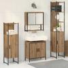Bathroom Furniture Set with Shelf with Door 4 pcs Brown Engineered Wood