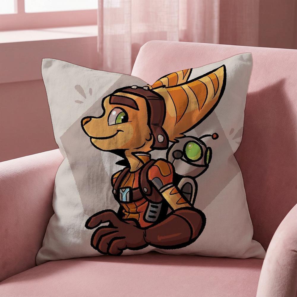 R-Ratchet & Clank GAME Cushion Cover Multi-Scene Pillow Cover for Home & Car - Reversible, Soft & Durable for Daily Use