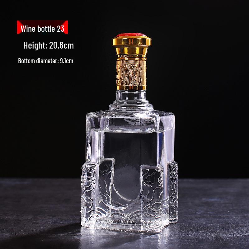 500ml Clear High-White Glass Wine Bottle, Decorative Empty Baijiu Bottle