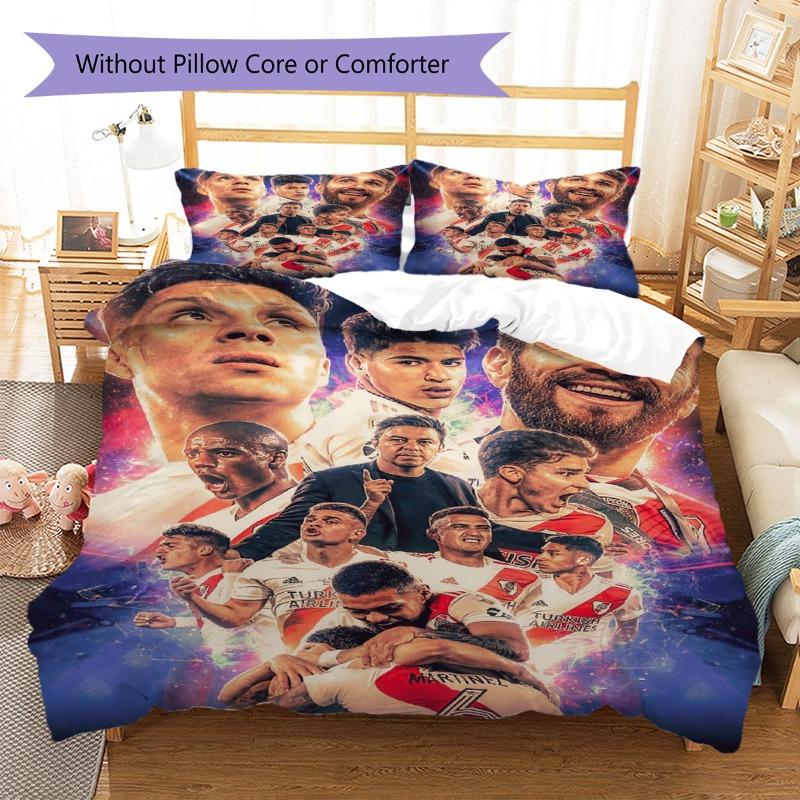 River Plate Team Starry Background Print Duvet Cover Set Soccer Bedding Set Without Pillow Core Comforter Bedroom Decor