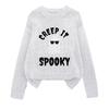 YZH-3 Round Neck Halloween Pullover Sweater with Long Sleeves - Autumn Printed Style
