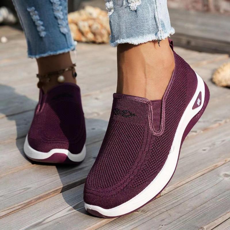 Women's Breathable Knit Slip-On Sneakers Lightweight, Comfortable Walking Shoes for All-Season Casual Outdoor Activities