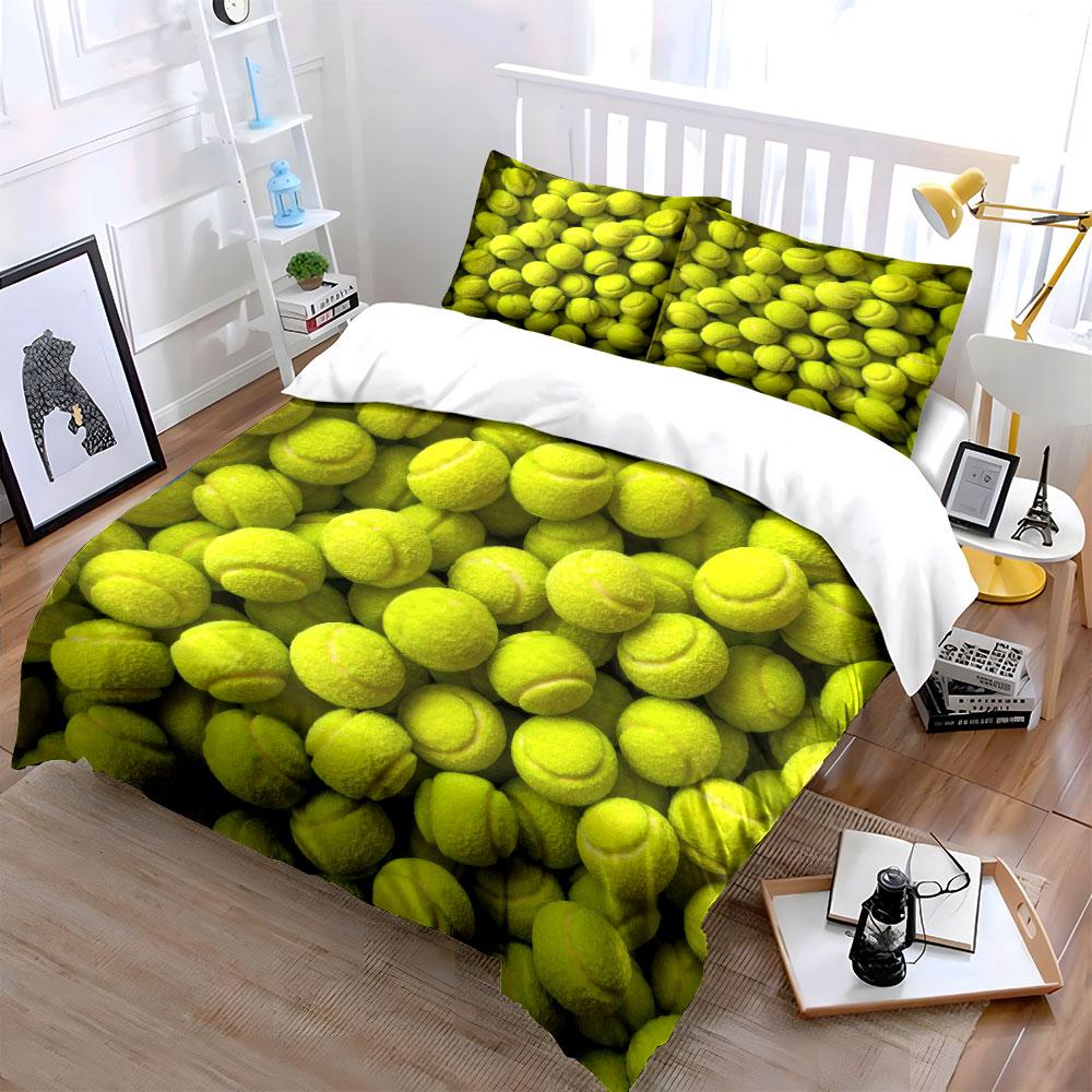 Set Trio Palla da Tennis, Varie Misure per Camera da Letto di Bambini e Adulti, Squisito Set Lenzuola 3 Pezzi, Regalo
