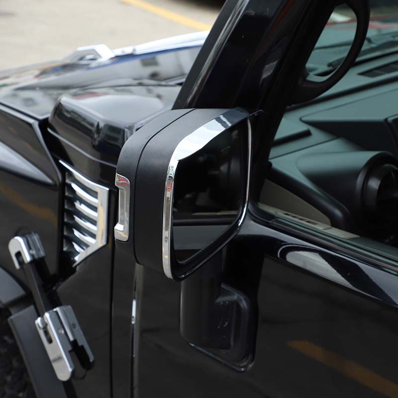 ABS Black/Silver Car Exterior Mirror Rain Eyebrow Frame Decorative Sticker For Hummer H2 2003-2009 Car Accessories