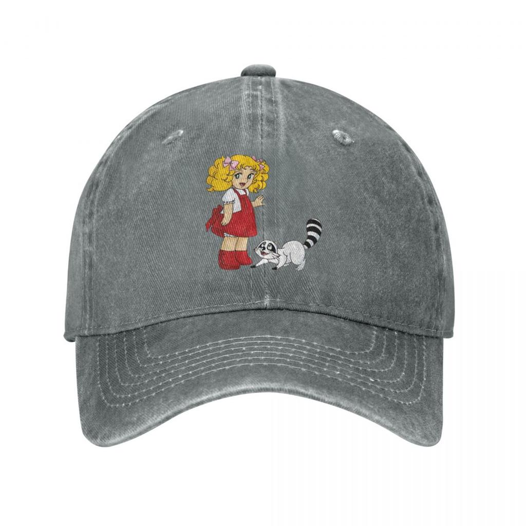 Candy Candy Anime Schneekappe Unisex Damen Baseballkappen Used Gewaschene Hüte Kappe Lässig Outdoor Sommer Snapback Hut