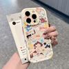 Applicable to iPhone11PM mobile phone case cute graffiti small new full print large window Apple 11 anti-drop cream case 11