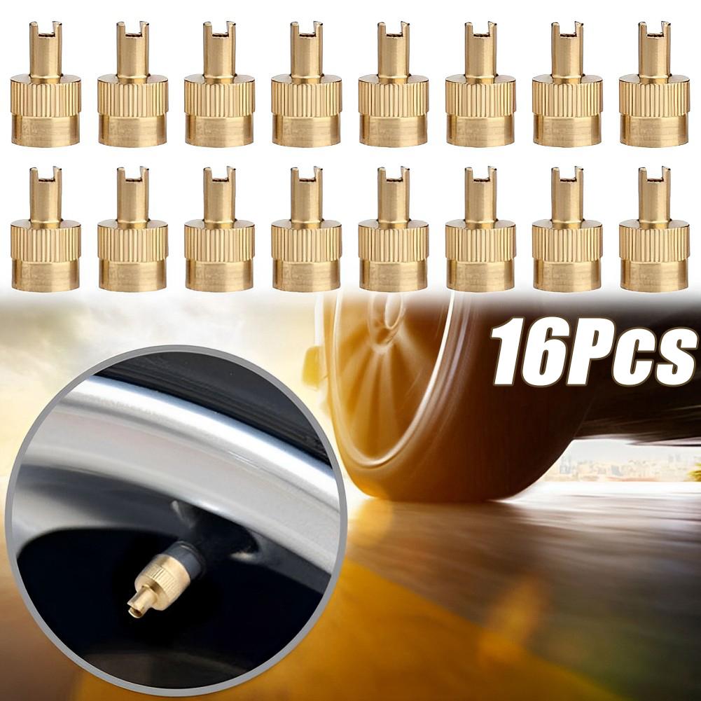 Motorcyle Car Slotted Head Valve Stem Caps Full Copper Slotted Head Stem Cover with Core Removal Tool Wheel Tire Valve Stem Cap Stem Caps1