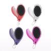 3-In-1 Portable Hair Brush With Mirror And Flat Top Comb Foldable Dual-Use Massage Feature Trendy Air Cushion Comb