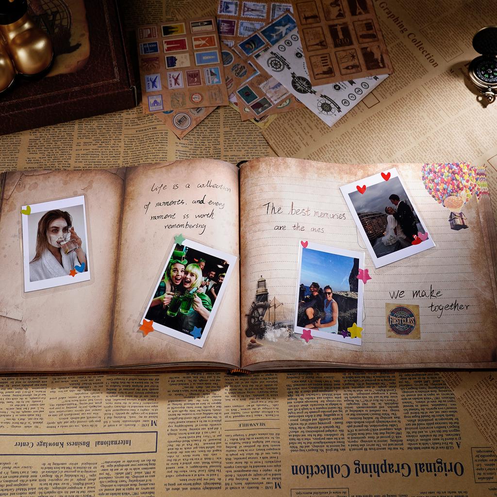 180 Page DIY Travel Photo Album Scrapbook  Our Adventure Book Leather Retro Creative  Photo Album Birthday  Christmas Gifts