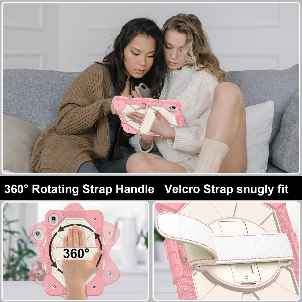 For Samsung Tab Case S11 S10 S9 FE A11 A9 Plus A7 Lite Tablet Stand Case Thick Shockproof with Rotating Strap Kickstand Cover