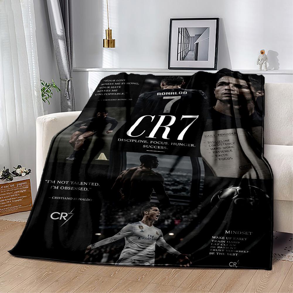 Ronaldo's Iconic Number Seven Blanket Ultra-Soft Suitable for Office Chair Livingroom Chair Four Seasons Universal Digital Print