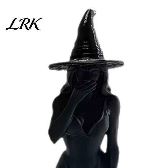 Three Witches Statue 3 Pcs Witch Figurine, 3D Printed Hear See Speak No Evil Desktop Ornament Statue, Gothic Tabletop for Halloween Bookshelf