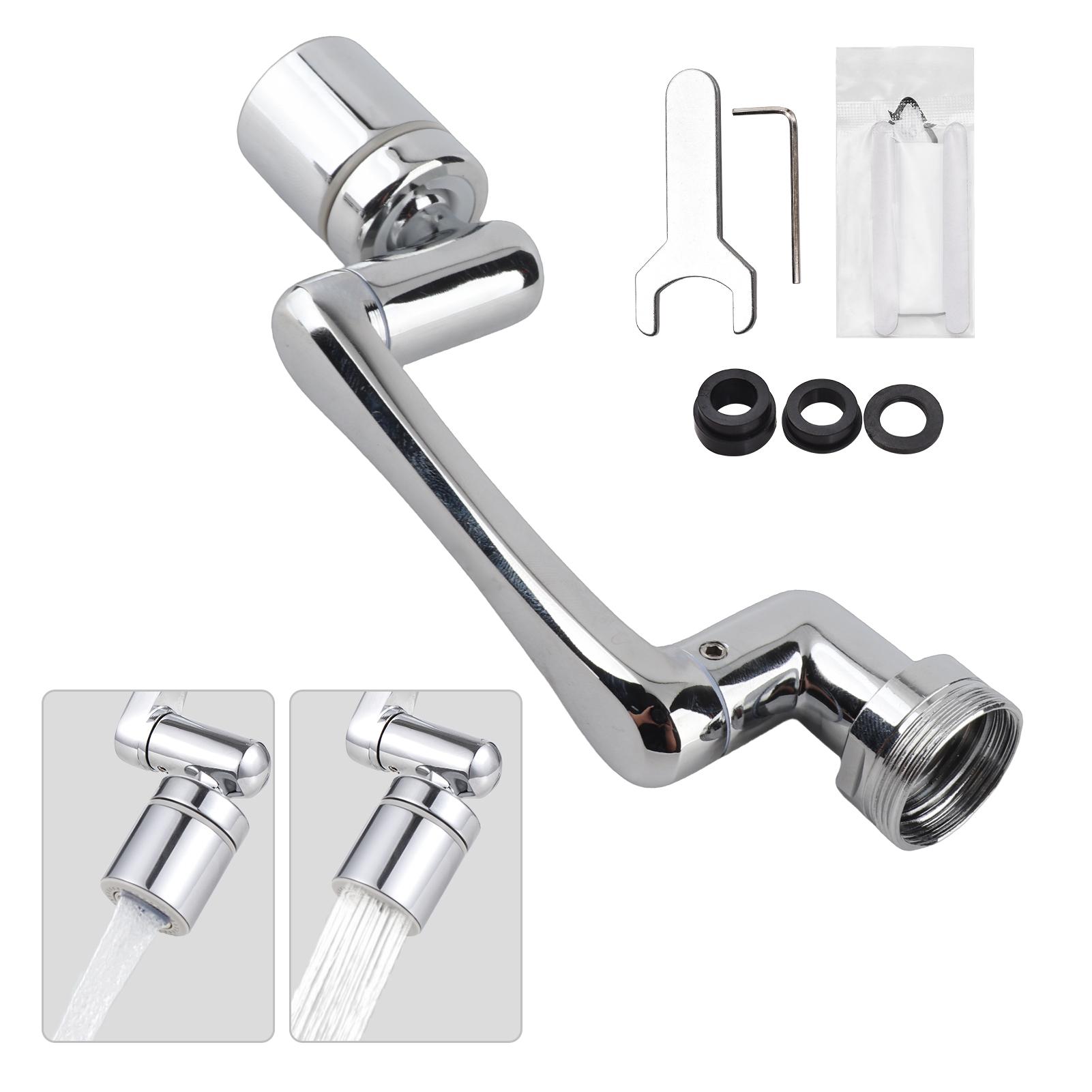 Aoresac Universal Swivel Faucet Extender 1440° Rotating Faucet Aerator with 2 Water Outlet Modes Splash Proof