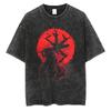 Vintage Washed Berserk TShirt for Men Women Retro Anime Skull Graphic Tees Oversized Streetwear Cotton Short Sleeve T Shirts