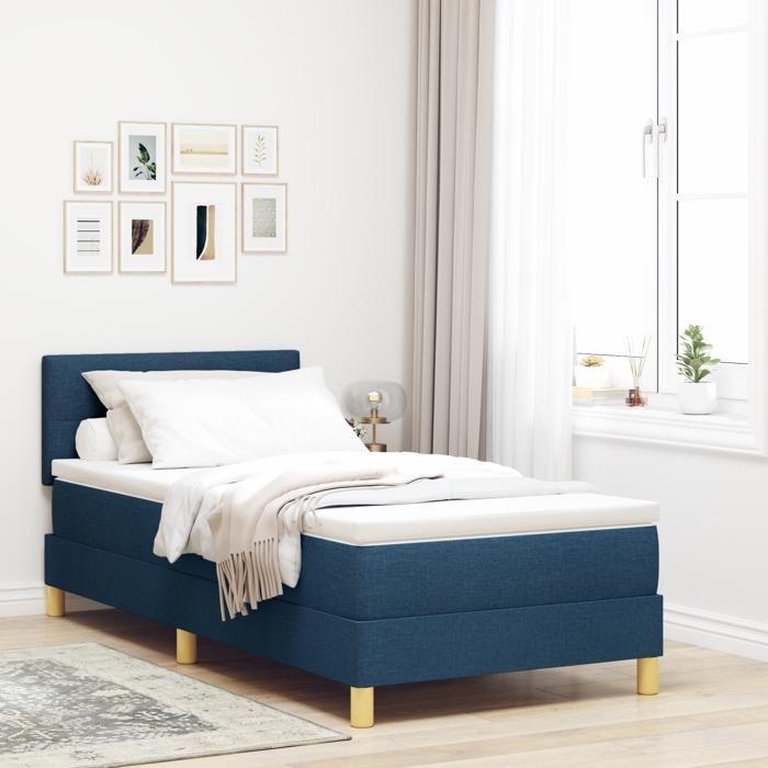 VidaXL Bed with Blue Slatted Base 90x200 Cm In Fabric 3338894