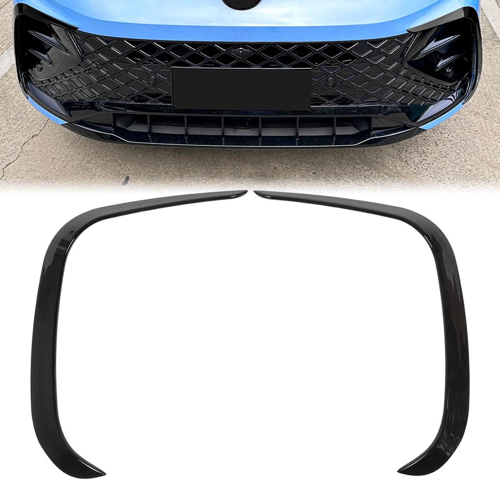 Front Bumper Fog Light Spoiler Glossy Black Enhances Vehicle Aerodynamics Front Bumper Side Splitter