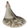 Summer Bridal Lace Edge Wedding Veil with Long Train