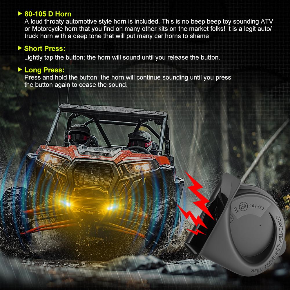 For Polaris Ranger XP General UTV Turn Signal Kit w/110D Horn Triangle Flowing Street Legal ATV Blinker Kits Column Lever Switch