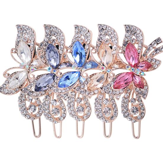 Fashion Women Butterfly Shape Rhinestones Inlaid Hair Clip Hairpin Headwear