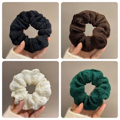 Large Korean Puff Ponytail Holder Solid Color Hair Rope Fashion Hair Scrunchie  Hair Ornament
