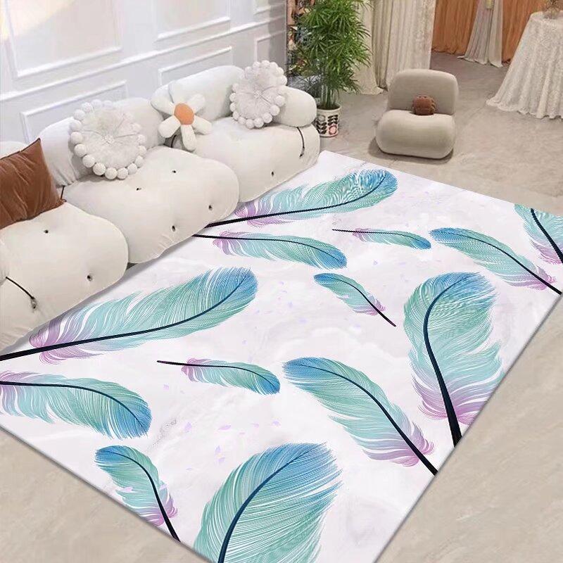 Light Luxury Feather Carpets for Living Room Soft Flannel Decoration Home Rug Modern Style Rugs for Bedroom Non-slip Floor Mats