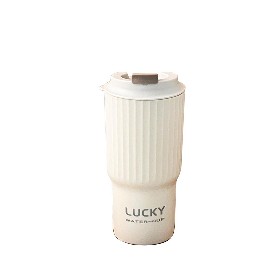 WORTHBUY 650Ml Cute Plastic Milk Coffee Cup With Lid Travel Sport Portable Large Capacity Water Cup Tumbler For Kids Adult