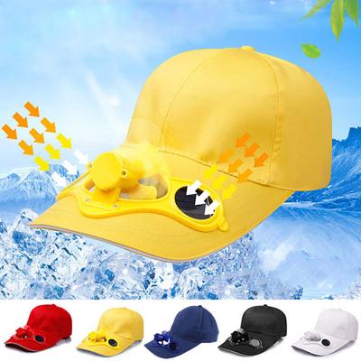baseball cap with solar fan