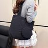 Solid Color Lightweight Women's Foldable Shoulder Bag Tote Bag