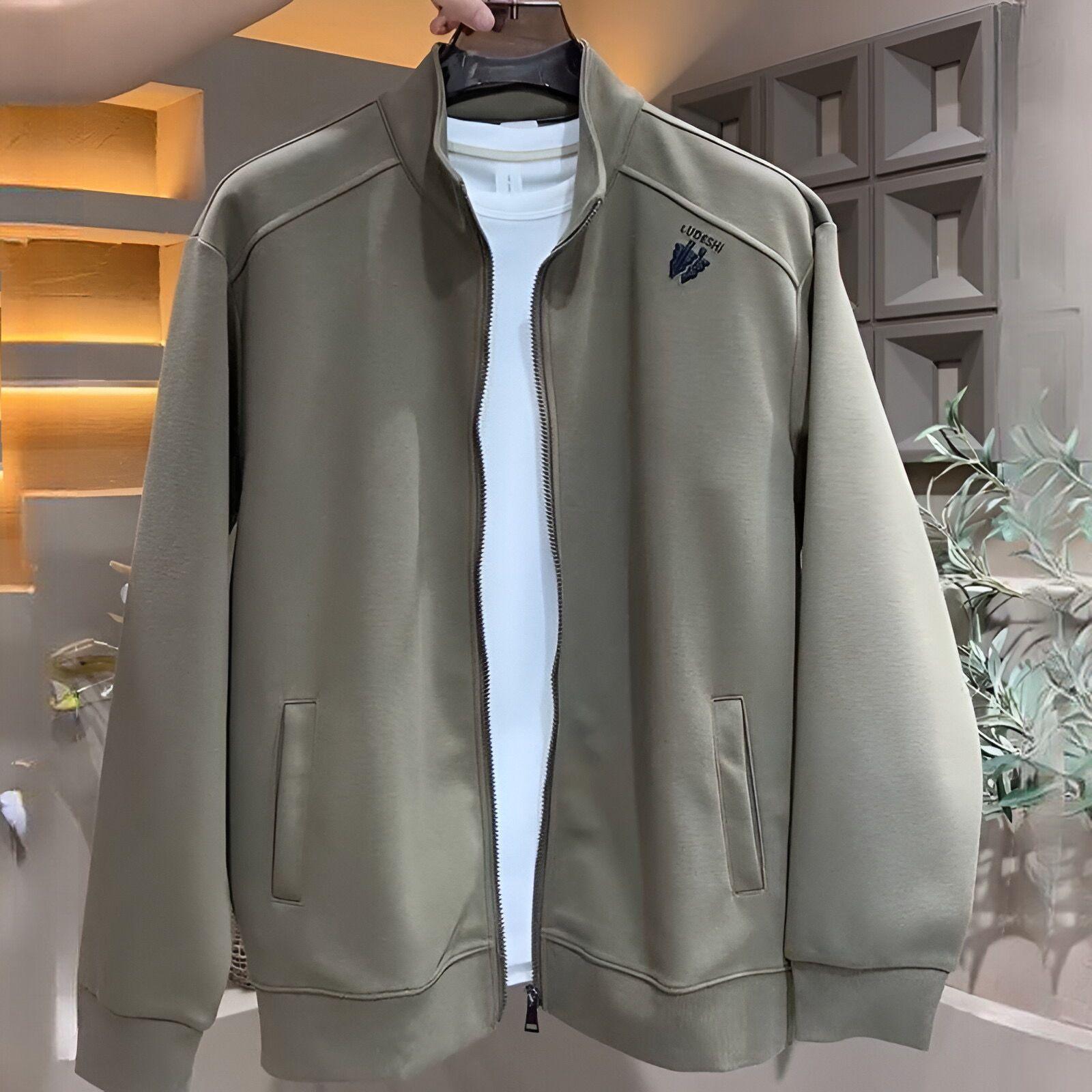

Autumn New High-end Simple Casual Stand-up Collar Jacket Versatile Loose Sports Jacket L армия зеленый