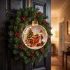 Acrylic Holiday Hanging Charms Glowing Christmas Story Ornament, Light-Up Ball Decor with Warm LED Light, Ornaments Mini Scene 3D Pendant