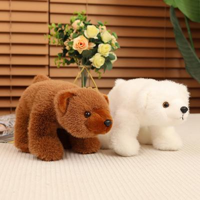 Niedliche Simulations-Eisbärpuppe Plüschtier liegend kleiner Bär Bärenpuppe Kinder Beruhigungskissen Stoffpuppe