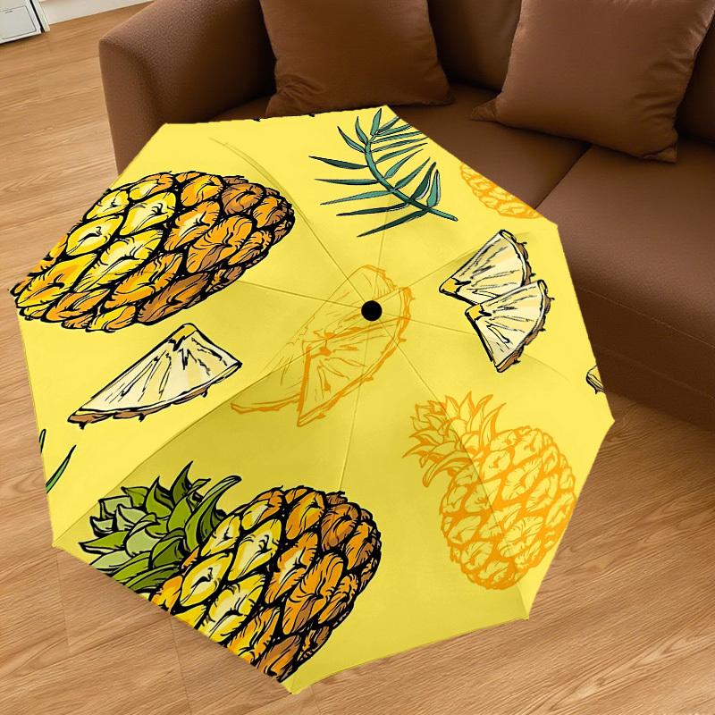 1pc Pineapple Fruit Automatic Open/Close Umbrella Compact Folding Umbrella with 8-Rib Shaft for Women/Men, Elegant Birthday1139S