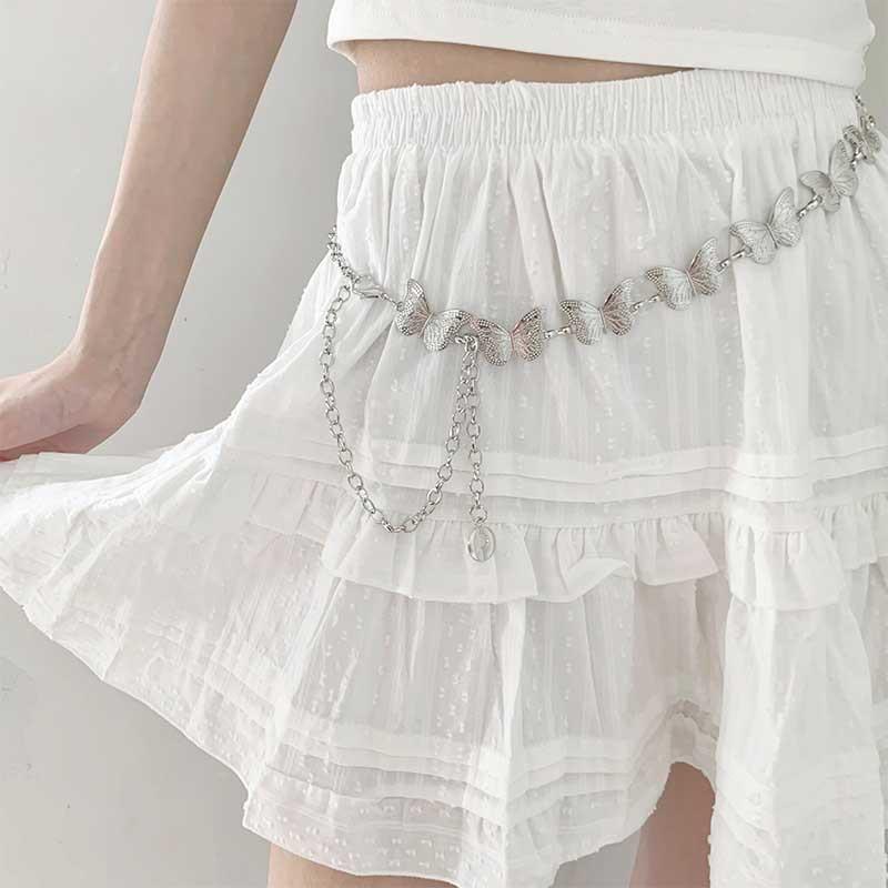 Retro Geometric Ethnic-Style Metal Waist Chain for Women