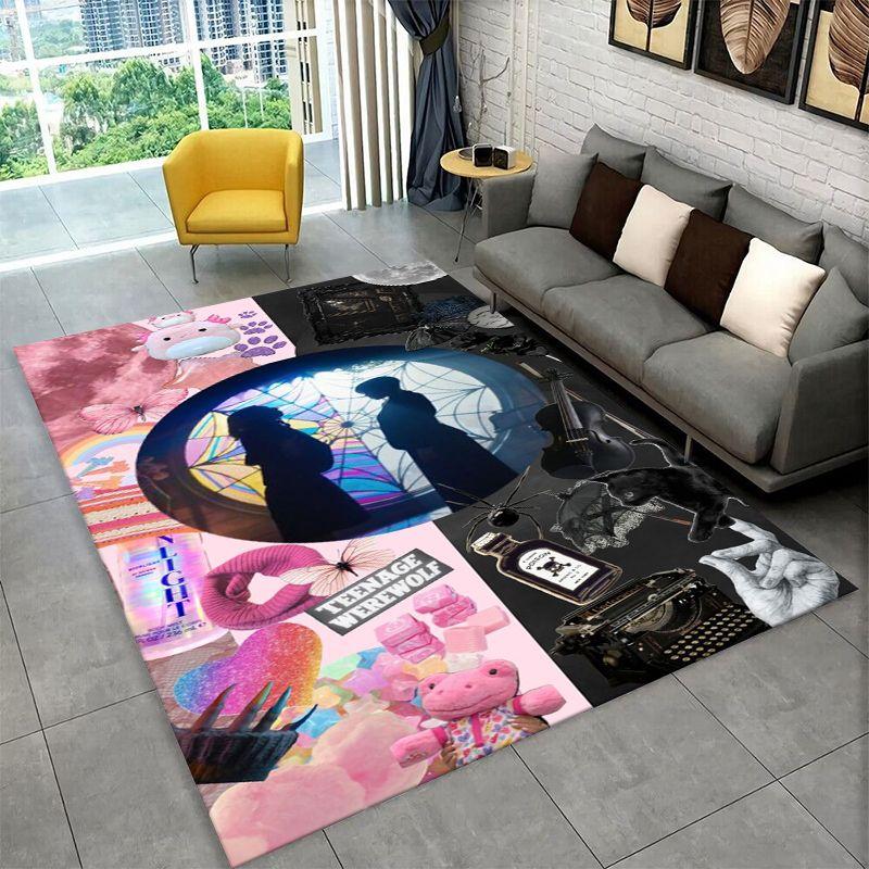 Tappeto Antiscivolo Classico W-Wednesday TV per Soggiorno, Camera da Letto, Sala Giochi, Tappeto Morbido per Pavimento Tappeto Arredamento Casa Tappeto Stanza Bambini Regalo