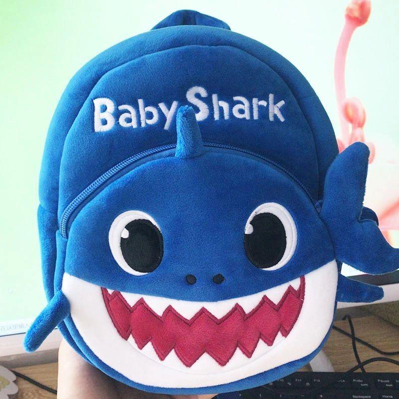 Baby Shark Plush Backpack For Kids Cute Soft Shoulder Bag Childrens Schoolbag Gift