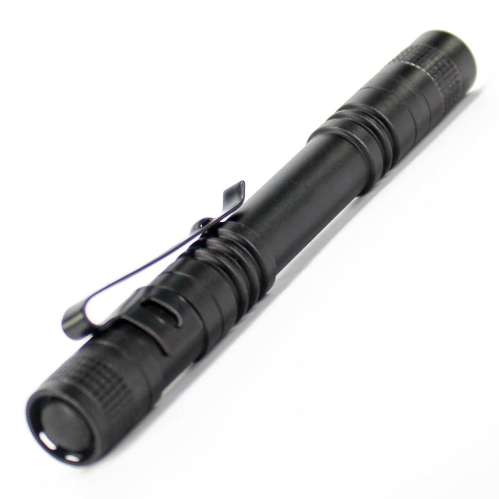 Medical Mini Aluminum Pen Light with Clip - High Brightness White LED Portable Flashlight