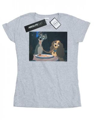Womens/Ladies Lady And The Tramp Spaghetti Slurp Cotton T-Shirt