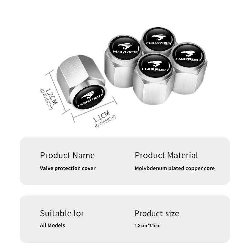 5pcs Car Wheel Valve Cap Dust Protection Cover Theftproof Stem For Toyota 86 Harrier Vellfire Alphard Avensis Rav4