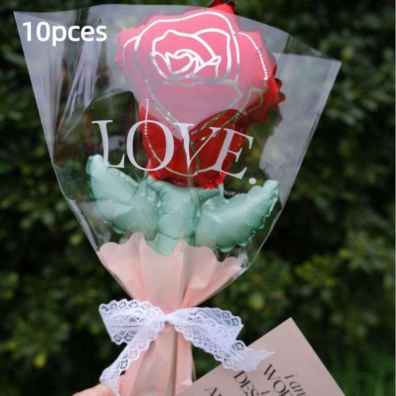 10Pcs Small Size Carnation Shaped Valentines Day Balloon Mini Rose Flower Balloons Mother's Day Baby Shower Party Decor