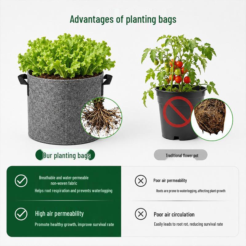 Breathable Felt Fabric Plant Bag for Seedlings and Trees