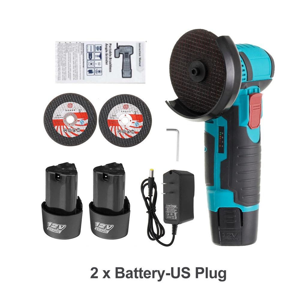 

12 В Мини Угловая Шлифмашина Аккумуляторная Электрическая Угловая Шлифмашина Для Металла Дерева С 2 Аккумуляторами Алмазный Отрезной Диск 2*Batteries