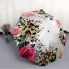 1pc Floral Leopard Print Auto-Fold Umbrella with One-Touch Open/Close - 8 Reinforced Ribs for Windproof Stability Yy251118143