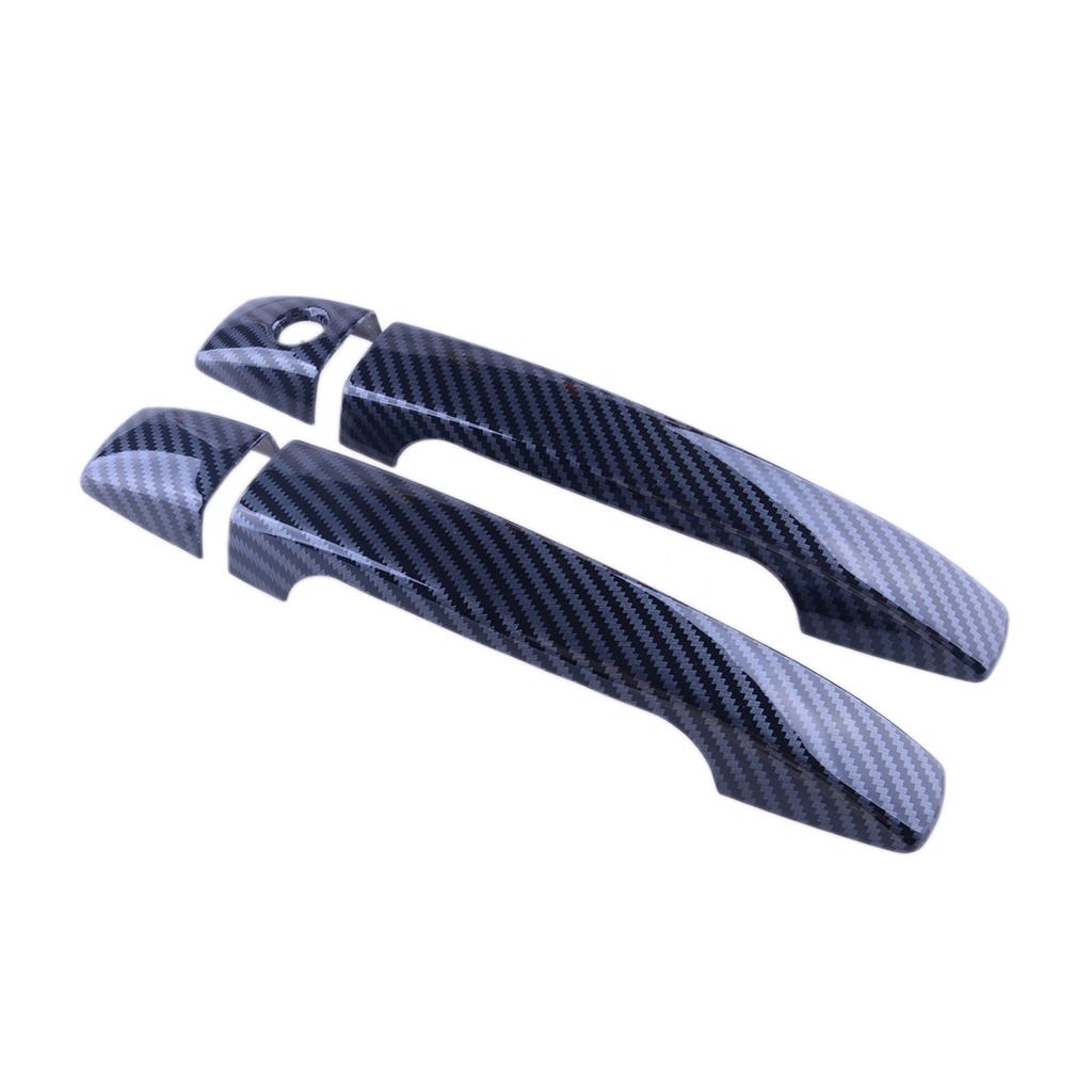 Black Car Exterior Front Rear Door Handle Cover Trim Cap Set Fit for Subaru Forester 2009 2010 2011 2012 2013 Carbon Fiber