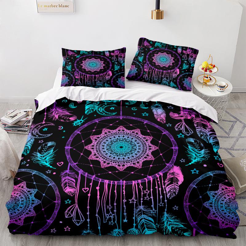 3D Color Dreamcatcher Bedding Set Indian Duvet Cover 2/3 Girls' Room AU180 * 210 Home Soft and Easy To Clean Zippered Home Suit