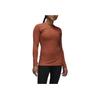 Jordan Sport Half-Zip Quick-Dry Long-Sleeve T-Shirt Women Tops Gray Peach FN5114-209