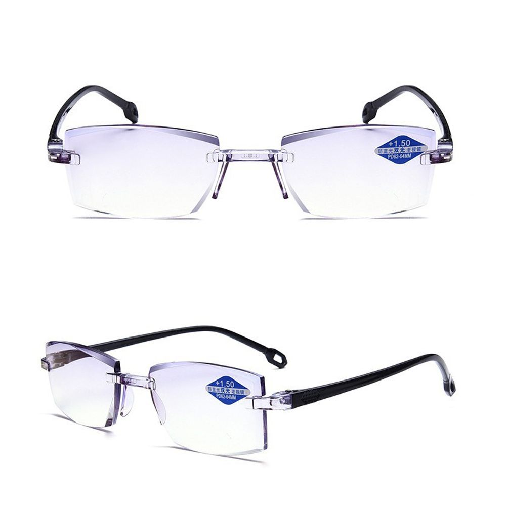 Reading Glasses Dual Light Presbyopia Eyeglasses Rimless Presbyopic Eyewear Computer Eyeglasses