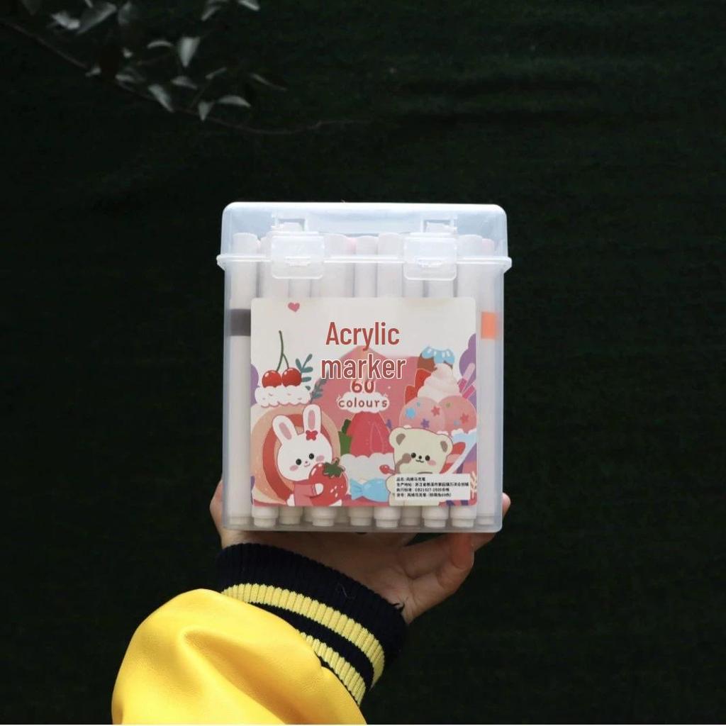 Acrylic Marker - Washable, Non-Bleed, Quick-Drying, Layerable, Waterproof Pen for Art & School.