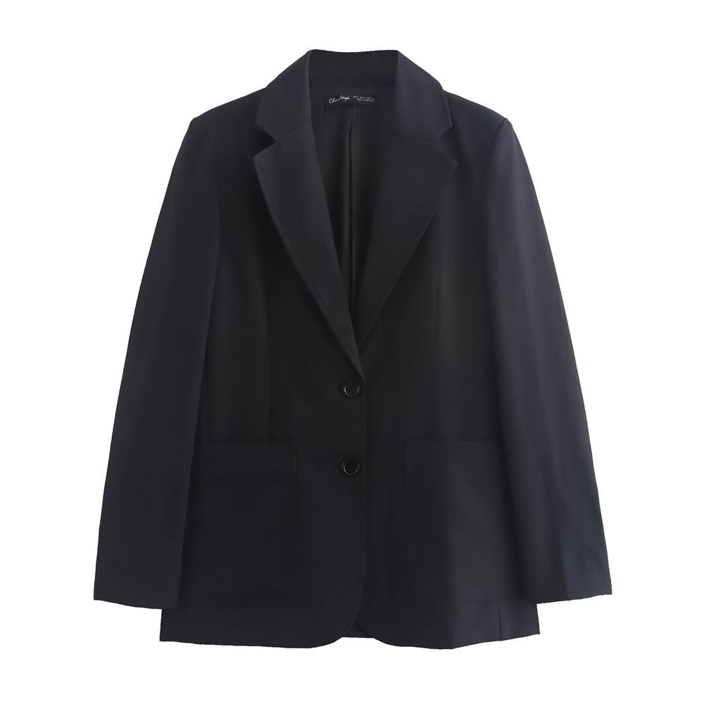 Women's 2024 Autumn/Winter Long-Sleeve Straight-Cut Suit Jacket and High-Waisted Pants Set