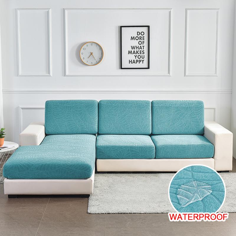 Waterproof Thick Jacquard Cushion Cover Fitted Sofa Covers For Living Room Stretch Seat Cover Furniture Protector Sectional Sofa