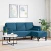 Sofa Set with Cushions Blue Polyester